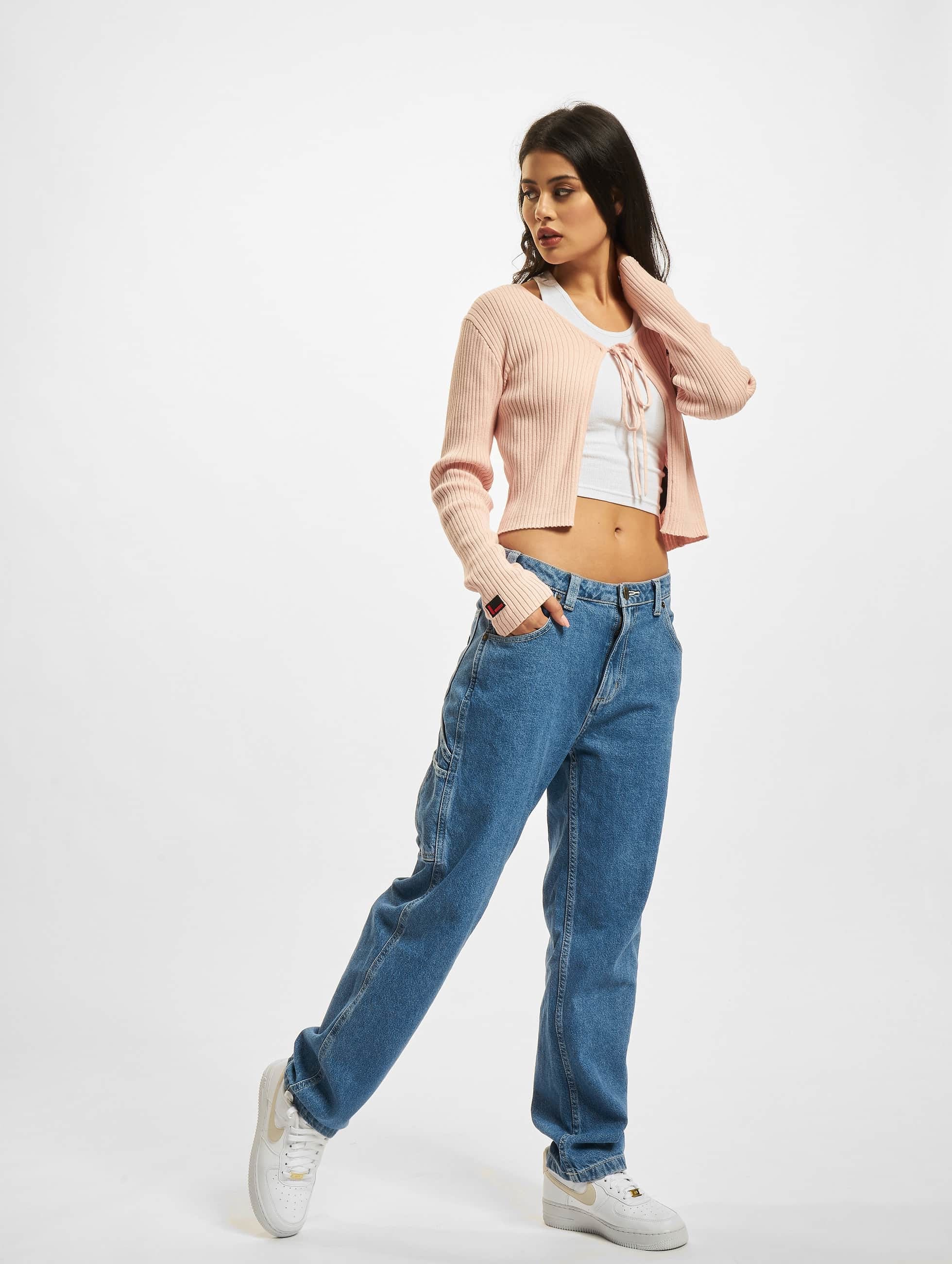 Fubu Strickjacke "Fubu Damen FW222-016-1, Corporate Rib Knit Bolero rose" günstig online kaufen