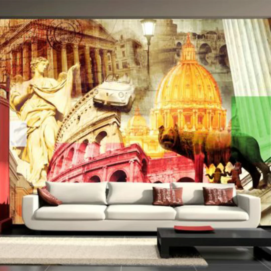 artgeist Fototapete Rom - Collage mehrfarbig Gr. 300 x 210 günstig online kaufen