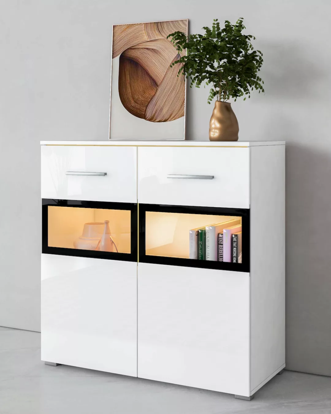 INOSIGN Sideboard "Sarah", Breite 91 cm, Türen mit Glaseinsatz günstig online kaufen