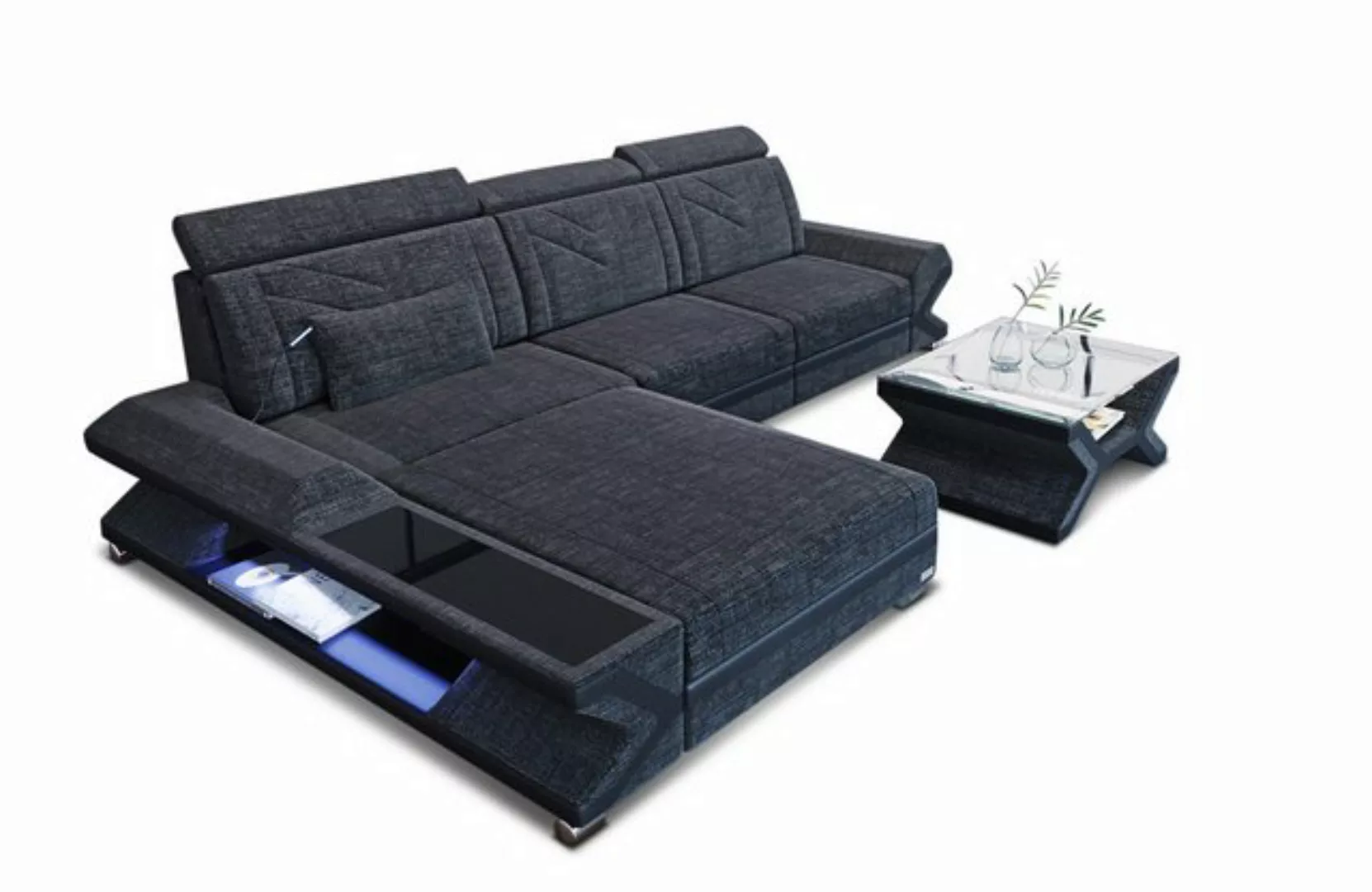 Sofa Dreams Ecksofa Polster Couch Stoffsofa Sofa Napoli L Form Polstersofa, günstig online kaufen