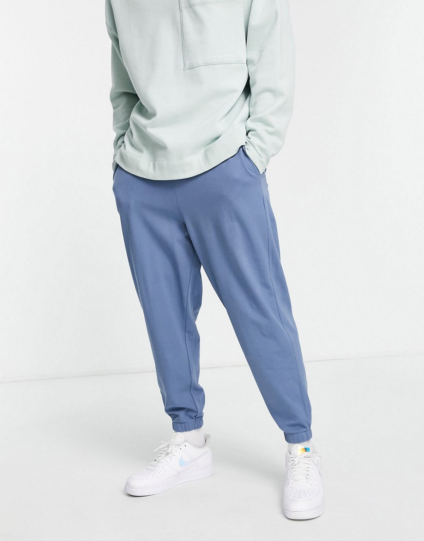 ASOS DESIGN – Oversize-Jogginghose in Blau aus Pikee-Material, Kombiteil-Gr günstig online kaufen