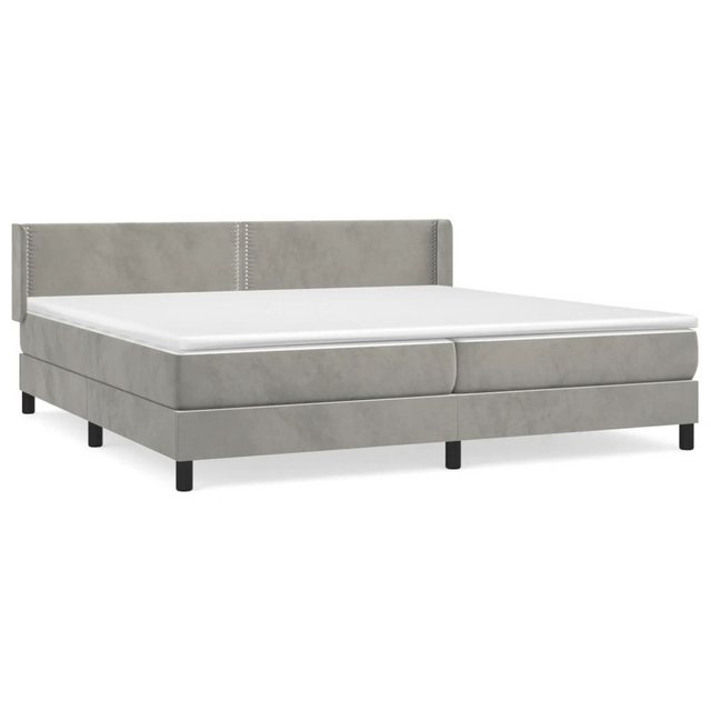 Vidaxl Boxspringbett Mit Matratze Hellgrau 200x200 Cm Samt günstig online kaufen