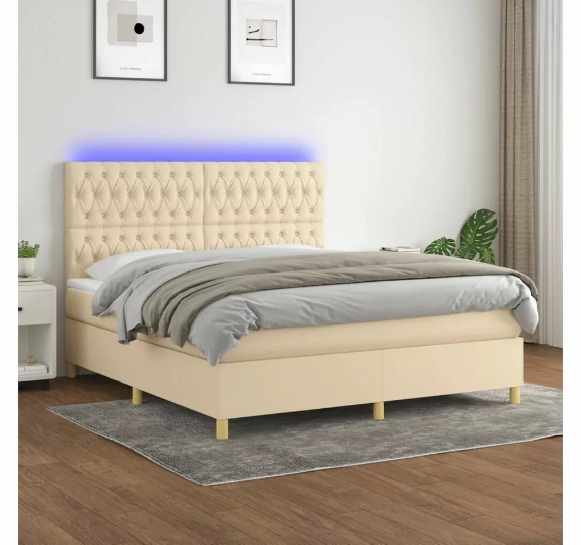 vidaXL Boxspringbett Bett Boxspringbett mit Matratze & Topper & LED (160 x günstig online kaufen