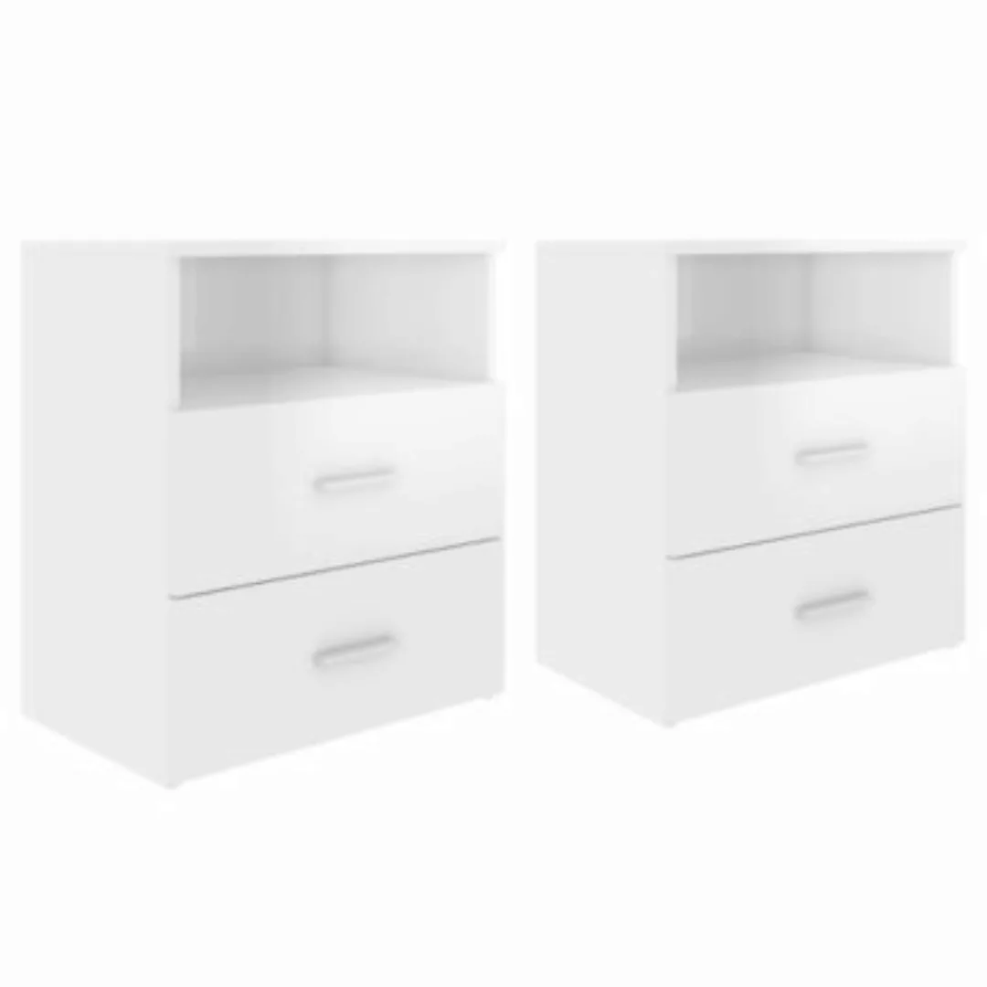 vidaXL Nachttische 2 Stk. Hochglanz-Weiß 50x32x60 cm Nachttisch weiß günstig online kaufen
