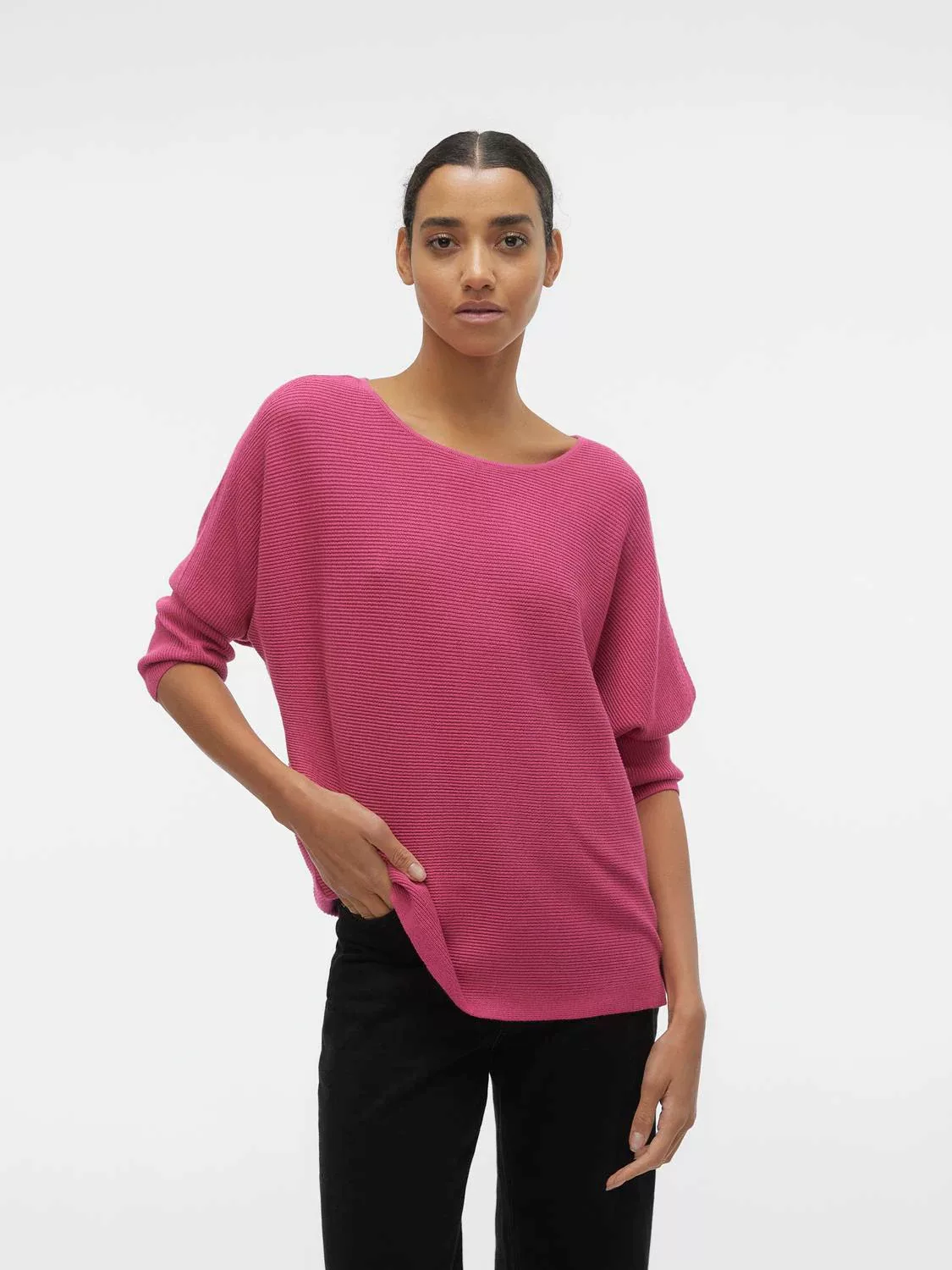 Vero Moda 3/4 Arm-Pullover VMNORA 3/4 BOATNECK BLOUSE NOOS günstig online kaufen