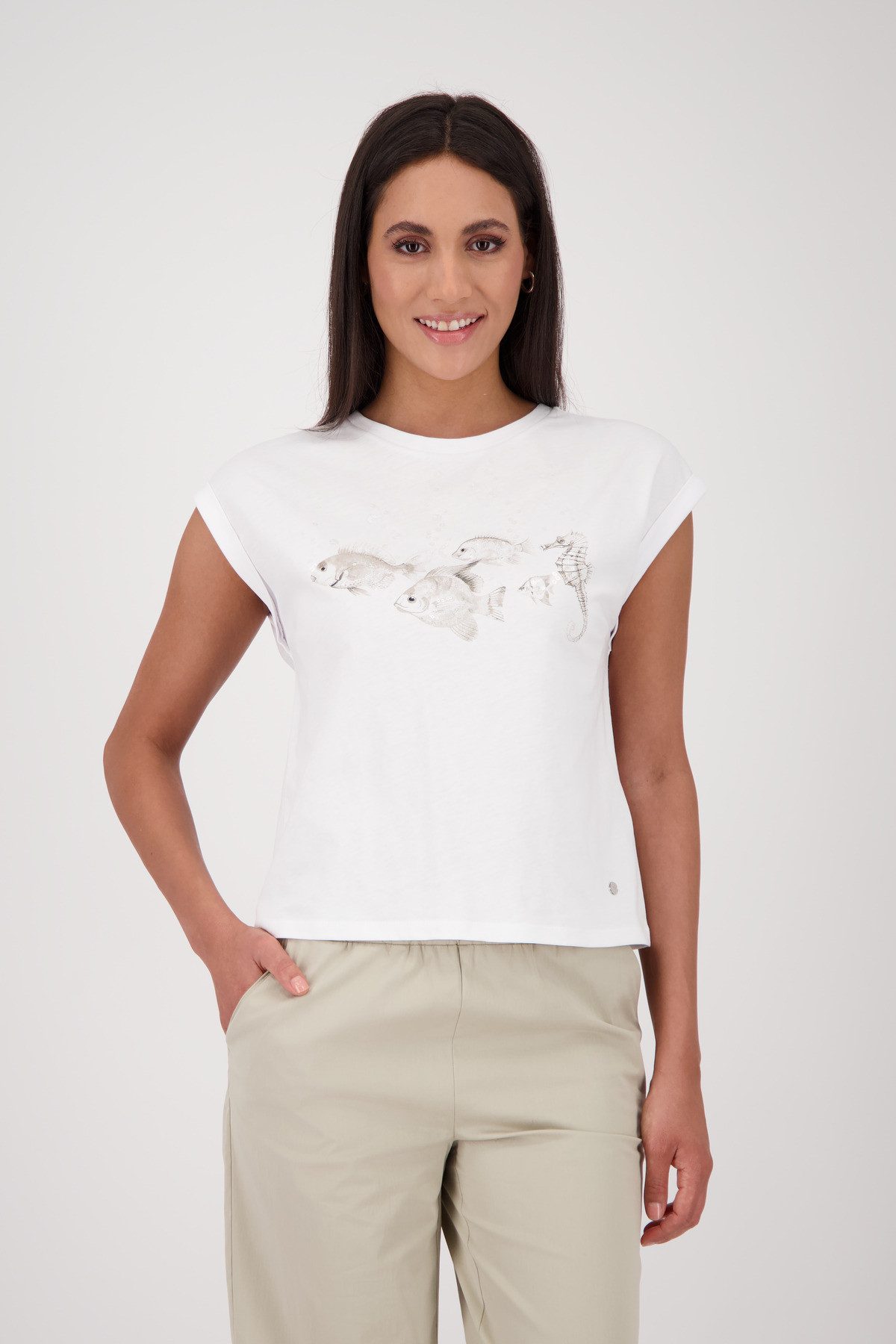 Monari Rundhalsshirt mit Frontprint günstig online kaufen