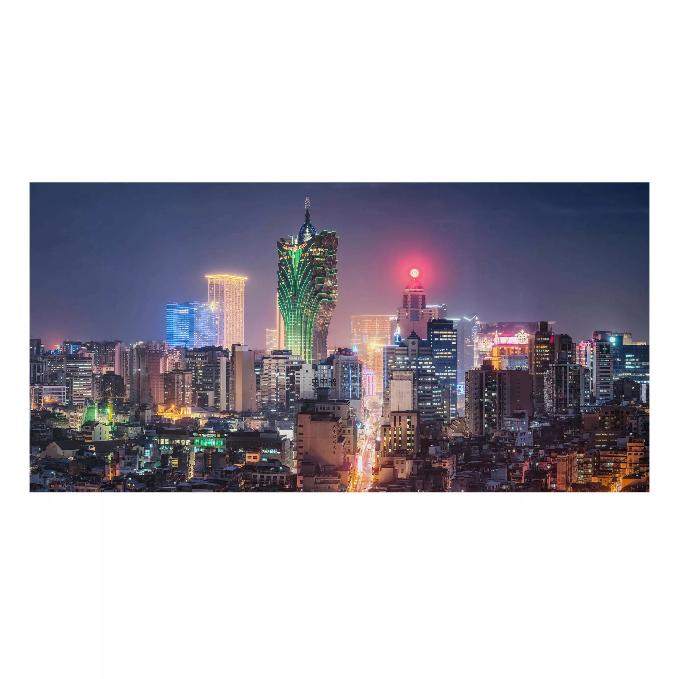Alu-Dibond Bild Nachtlichter von Macau günstig online kaufen
