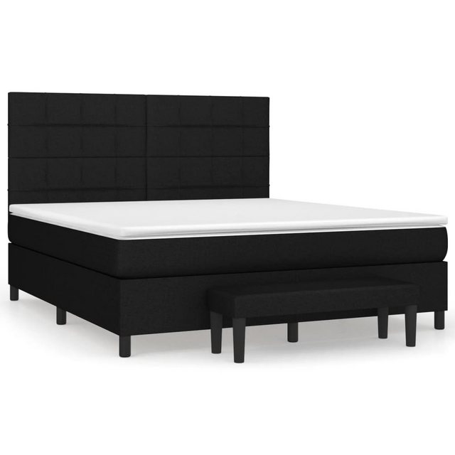 furnicato Bett Boxspringbett mit Matratze Schwarz 160x200 cm Stoff günstig online kaufen