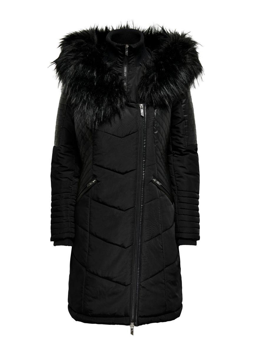 ONLY Langer Mix Mantel Damen Schwarz günstig online kaufen