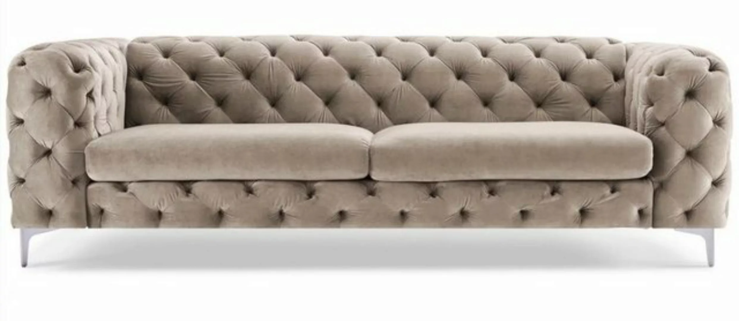 JVmoebel Sofa Chesterfield Sofa Dreisitzer Braun Couch Möbel Textil Sofa, M günstig online kaufen