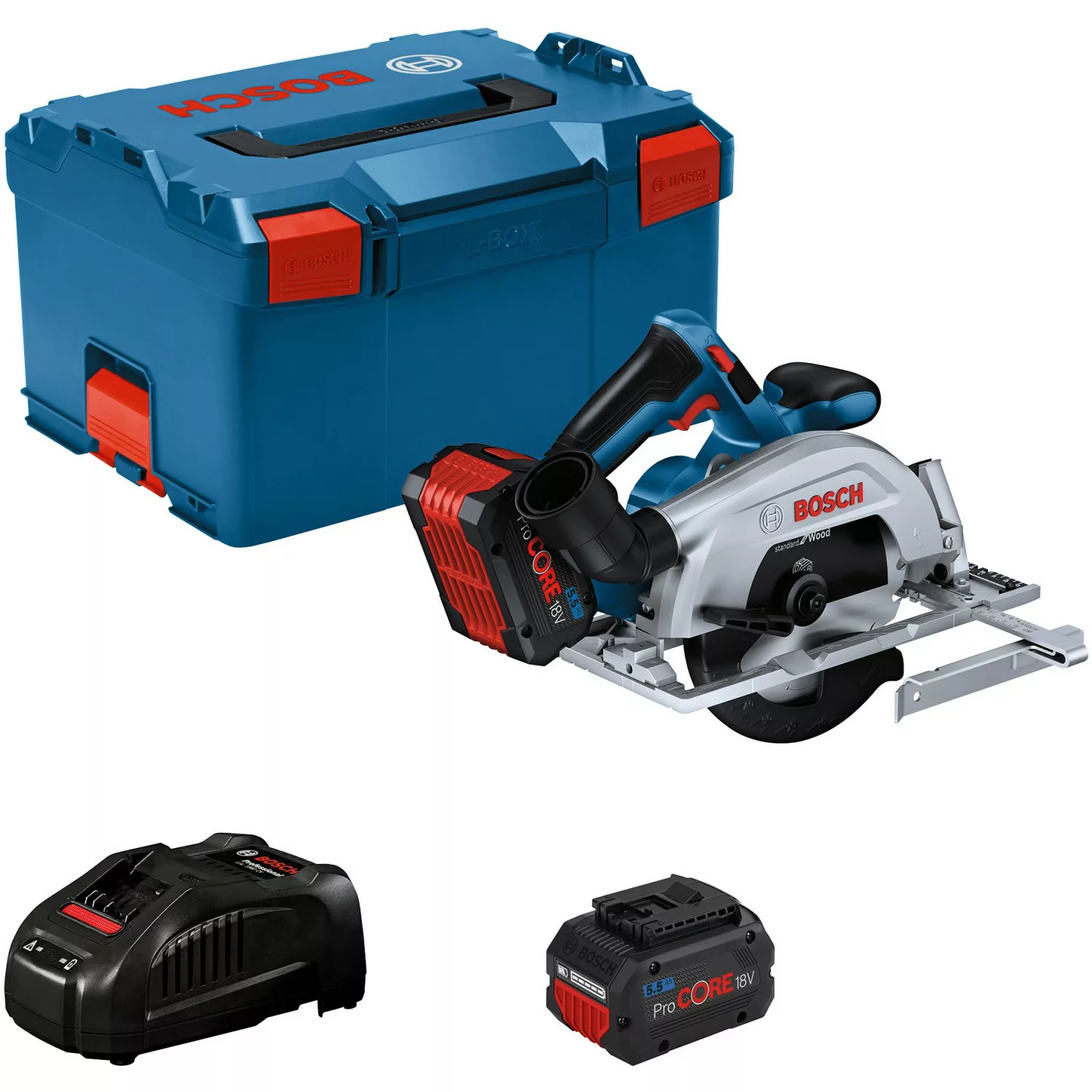 Bosch Professional Akku-Kreissäge GKS 18 V-57-2 mit 2 Akkus und L-Boxx günstig online kaufen