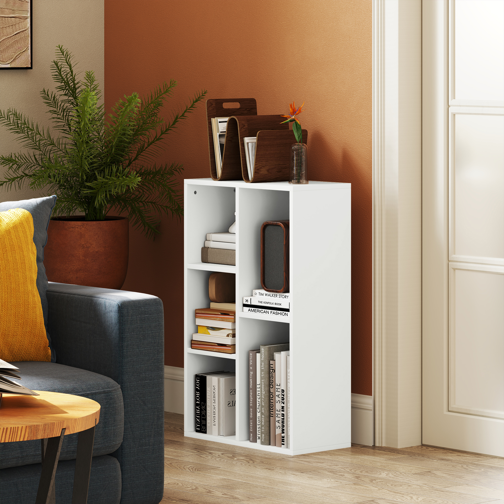 HOMCOM Bücherregal, Standregal mit Ebenen, Aufbewahrungsregal, Küchenregal günstig online kaufen