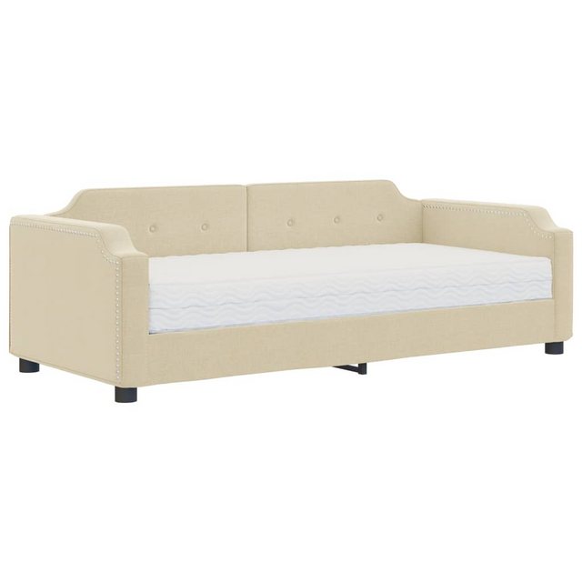 vidaXL Gästebett Gästebett Tagesbett mit Matratze Creme 80x200 cm Stoff Bet günstig online kaufen