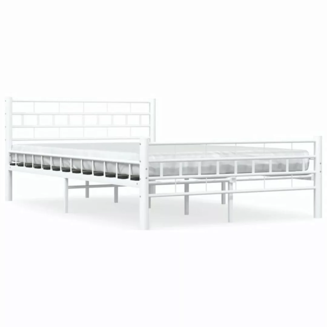 furnicato Bett Bettgestell Weiß Metall 120x200 cm günstig online kaufen