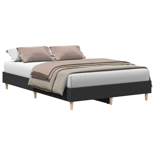 vidaXL Bett Bettgestell ohne Matratze Schwarz 135x190 cm Holzwerkstoff günstig online kaufen