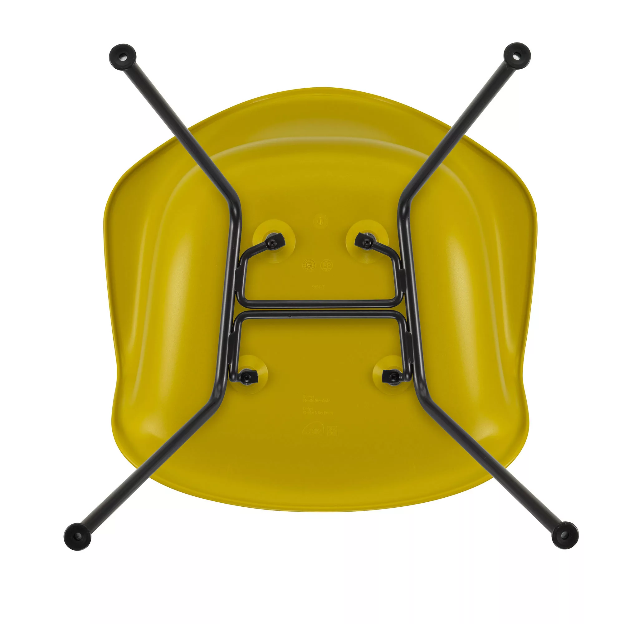 Vitra - Eames Plastic Chair DAX Gestell schwarz - senfgelb/Sitzschale Polyp günstig online kaufen