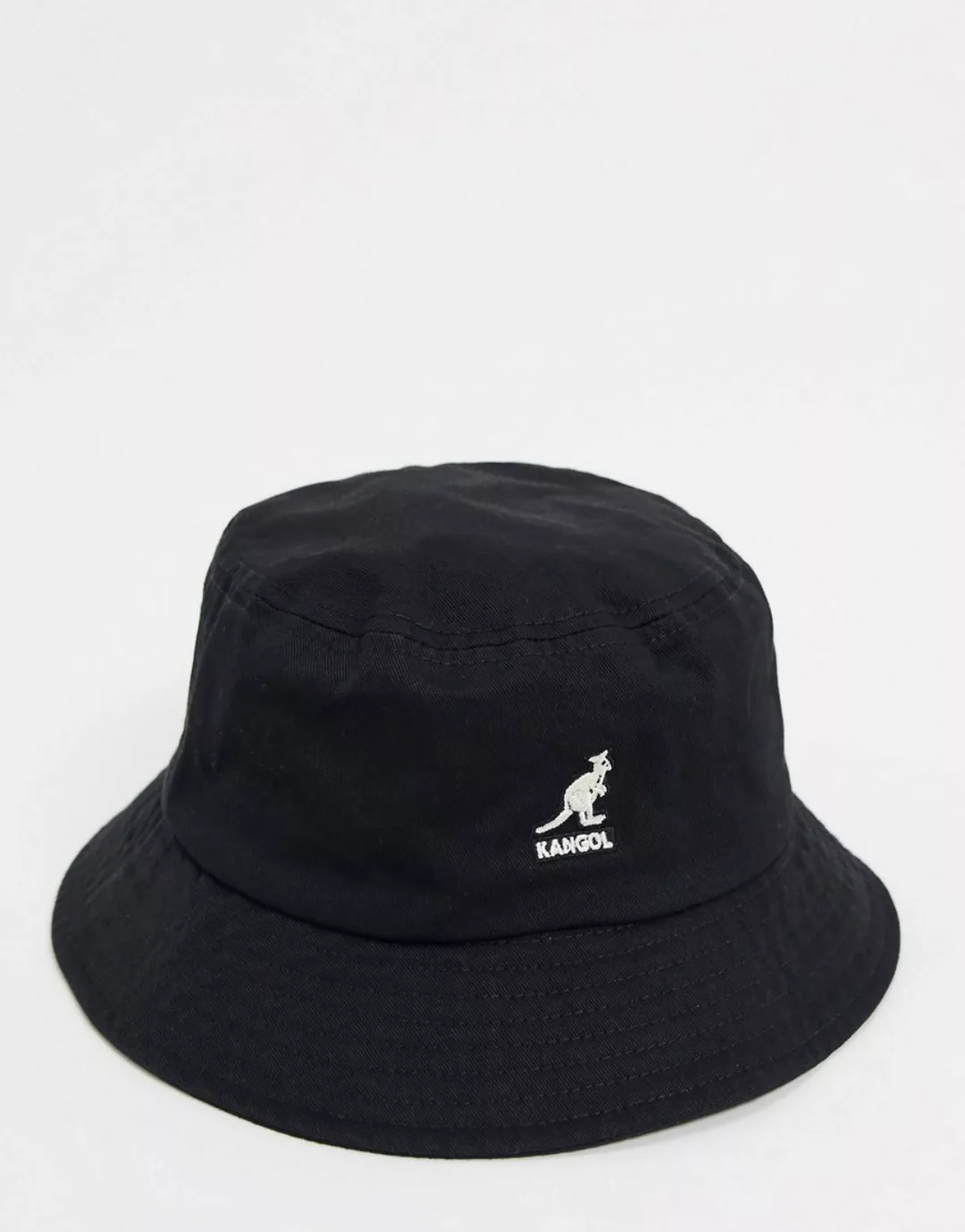 Kangol – Anglerhut in Schwarz mit weißem Logo günstig online kaufen