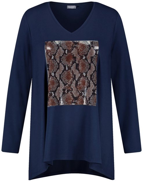 Samoon Langarmshirt Ausgestelltes Shirt mit Pailletten-Applikation günstig online kaufen