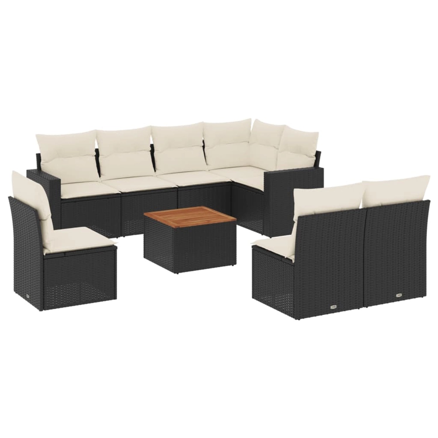 vidaXL 9-tlg Garten-Sofagarnitur mit Kissen Schwarz Poly Rattan Modell 169 günstig online kaufen