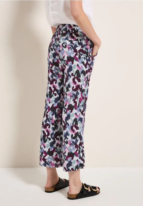 Gemusterte Wide Leg Hose günstig online kaufen