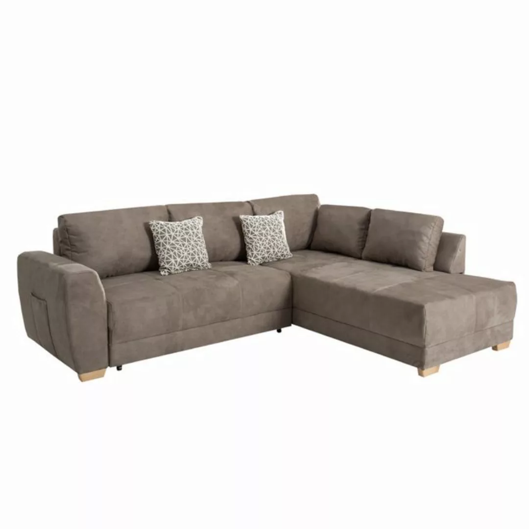 riess-ambiente Ecksofa NORWAY 255cm taupe, mit Bettfunktion und Bettkasten günstig online kaufen