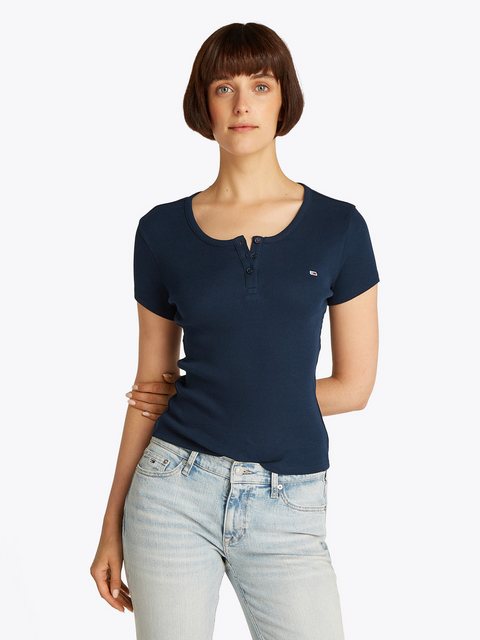 Tommy Jeans T-Shirt "TJW SLIM BUTTON RIB C-NECK SS", mit Knöpfen günstig online kaufen