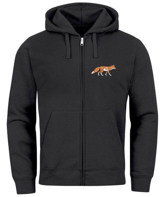 Neverless Sweatjacke Sweatjacke Zip-Hoodie Herren Polygon Print Fuchs Outdo günstig online kaufen