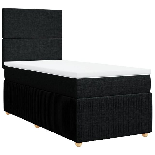 vidaXL Bettgestell Boxspringbett mit Matratze Schwarz 90x200 cm Stoff Bett günstig online kaufen