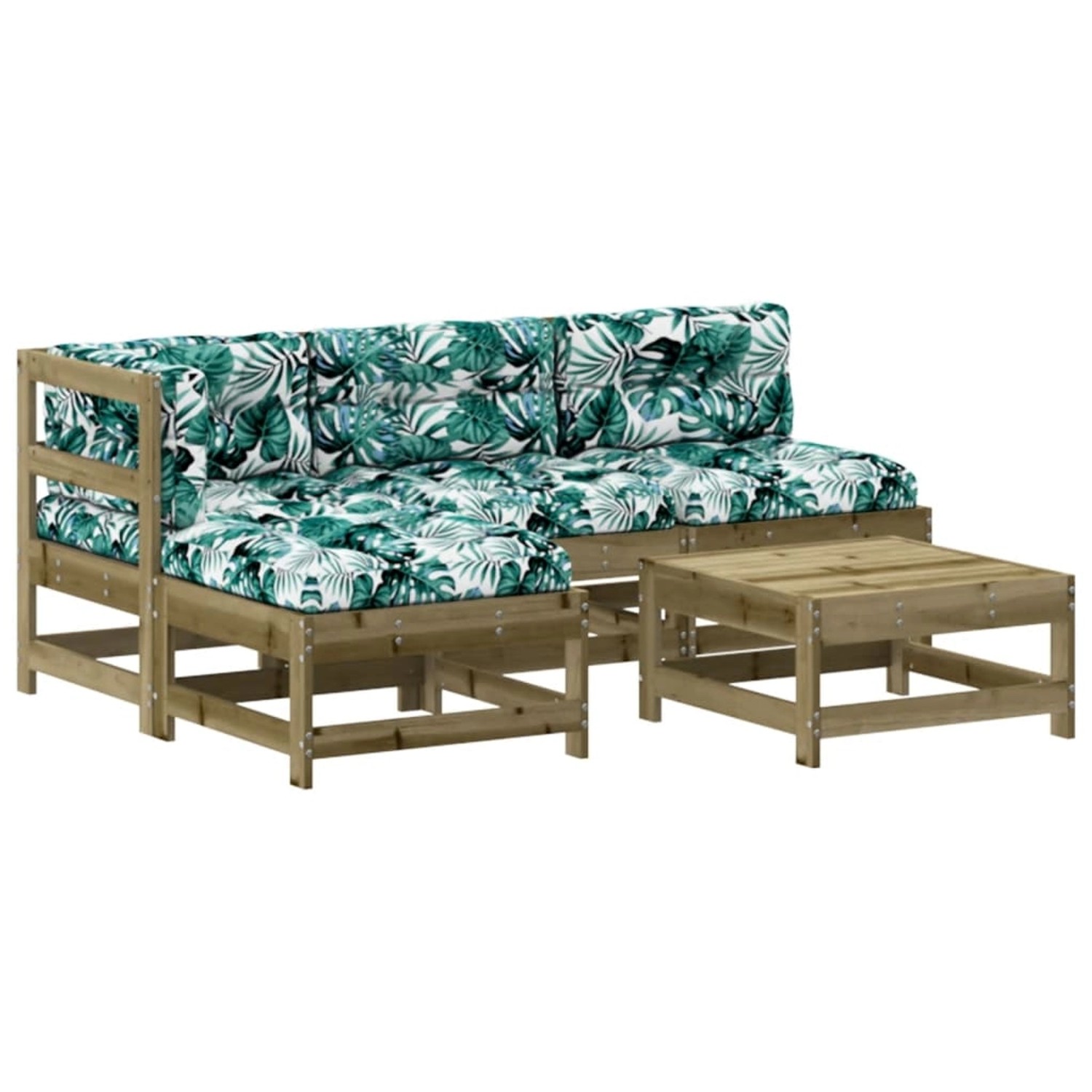 vidaXL 5-Tlg Garten-Lounge-Set mit Kissen Imprägniertes Kiefernholz 3186052 günstig online kaufen