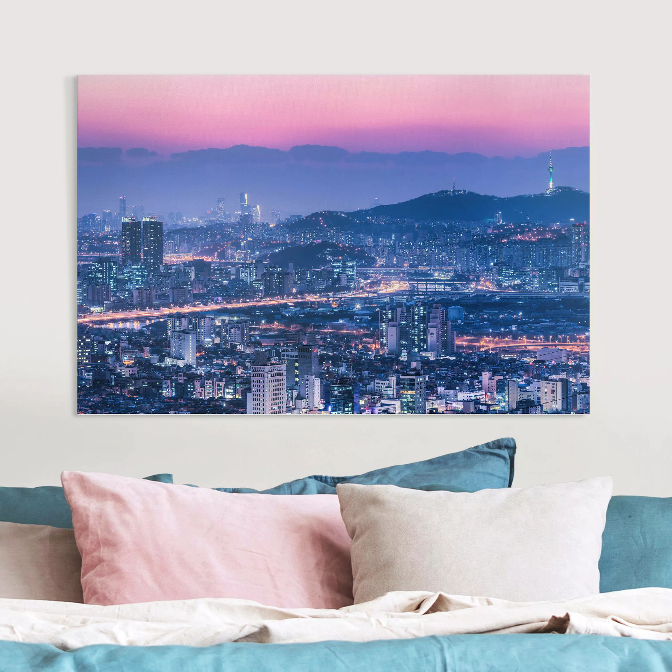 Leinwandbild Skyline von Seoul günstig online kaufen