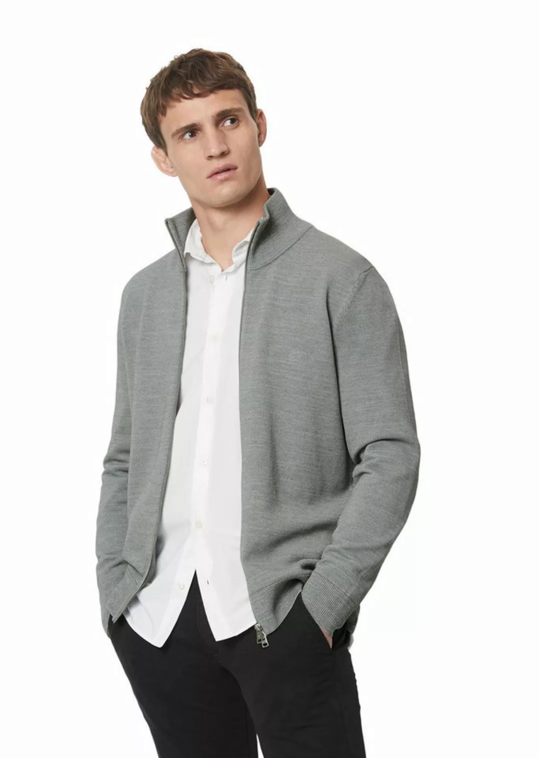 Marc O'Polo Cardigan mit feiner Piqué-Struktur günstig online kaufen