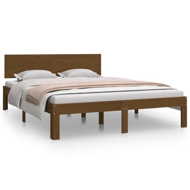 vidaXL Bett Massivholzbett Honigbraun 135x190 cm günstig online kaufen