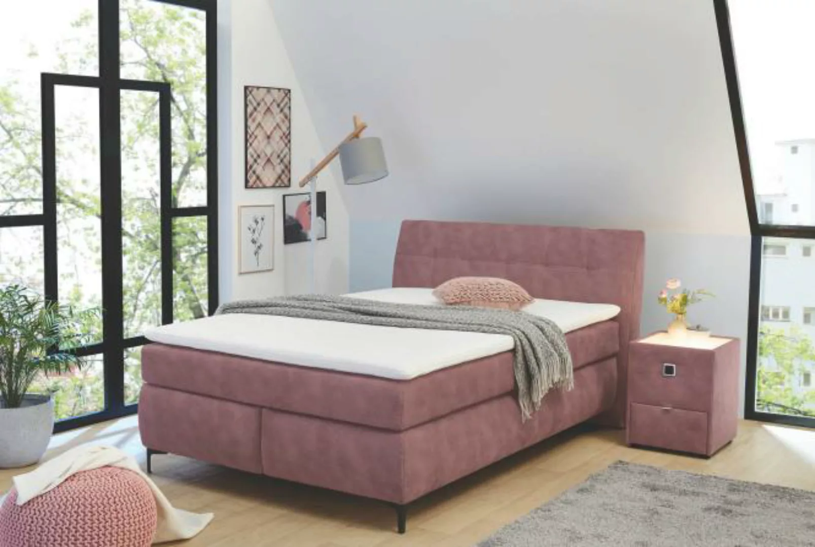 Boxspringbett GITTA von Jockenhöfer 140x200cm rosa günstig online kaufen