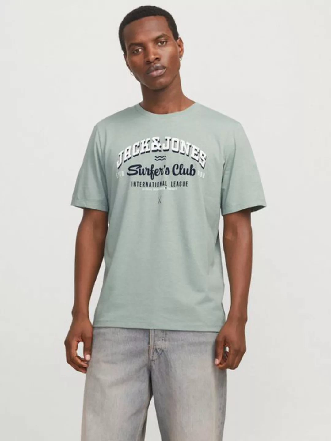 Jack & Jones Rundhalsshirt "JJELOGO TEE SS O-NECK 2 COL SS25 SN", mit Logo günstig online kaufen