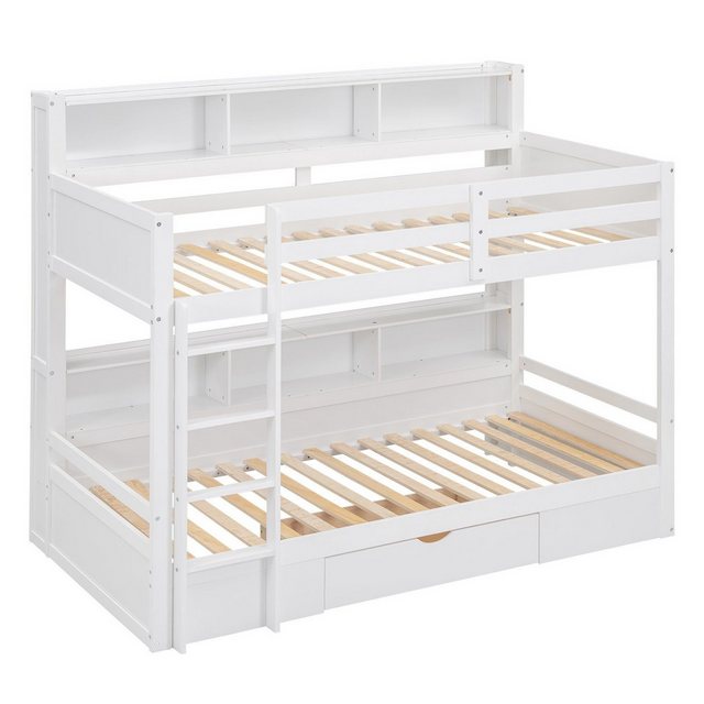 Odikalo Kinderbett 2*Einzelbett Etagenbett 2*90x200cm Schubladen Staufächer günstig online kaufen