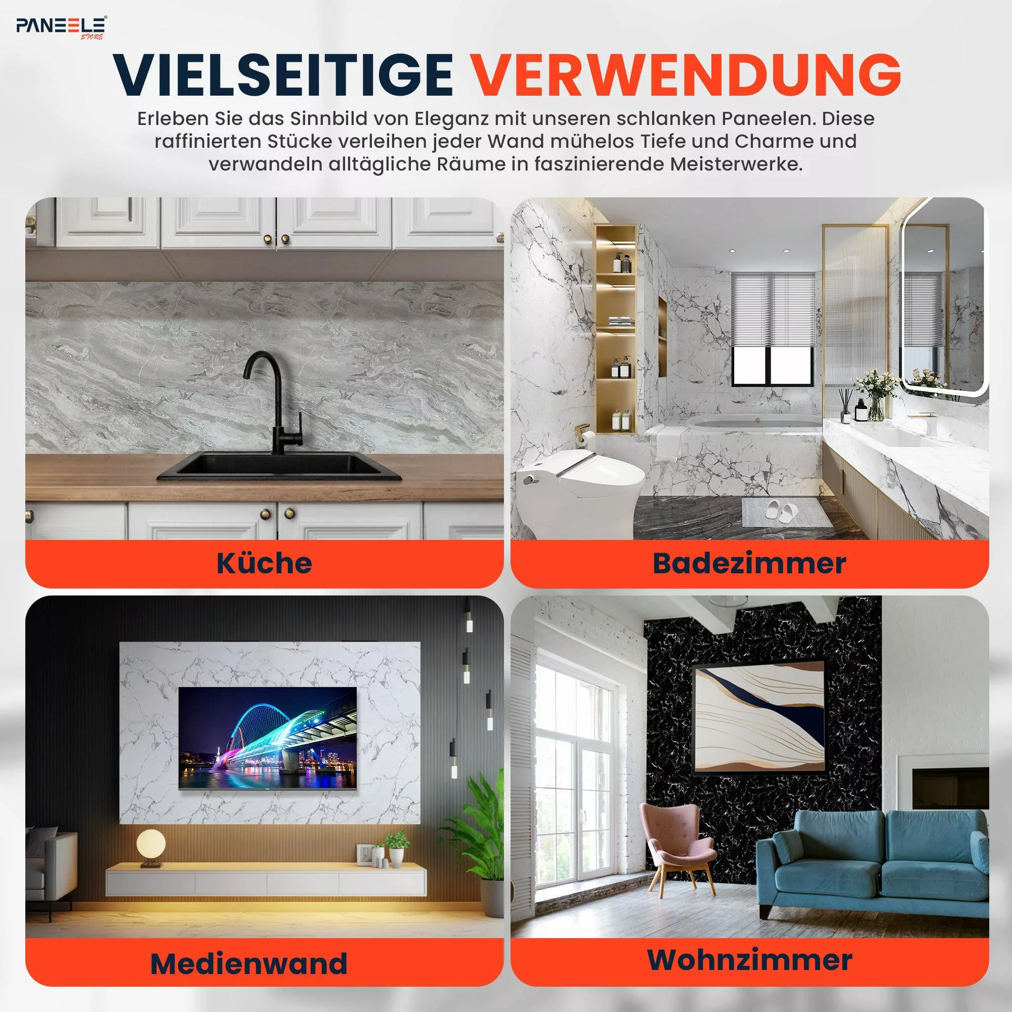 Dilara Home Küchenrückwand PVC Wandverkleidung Marmoroptik günstig online kaufen