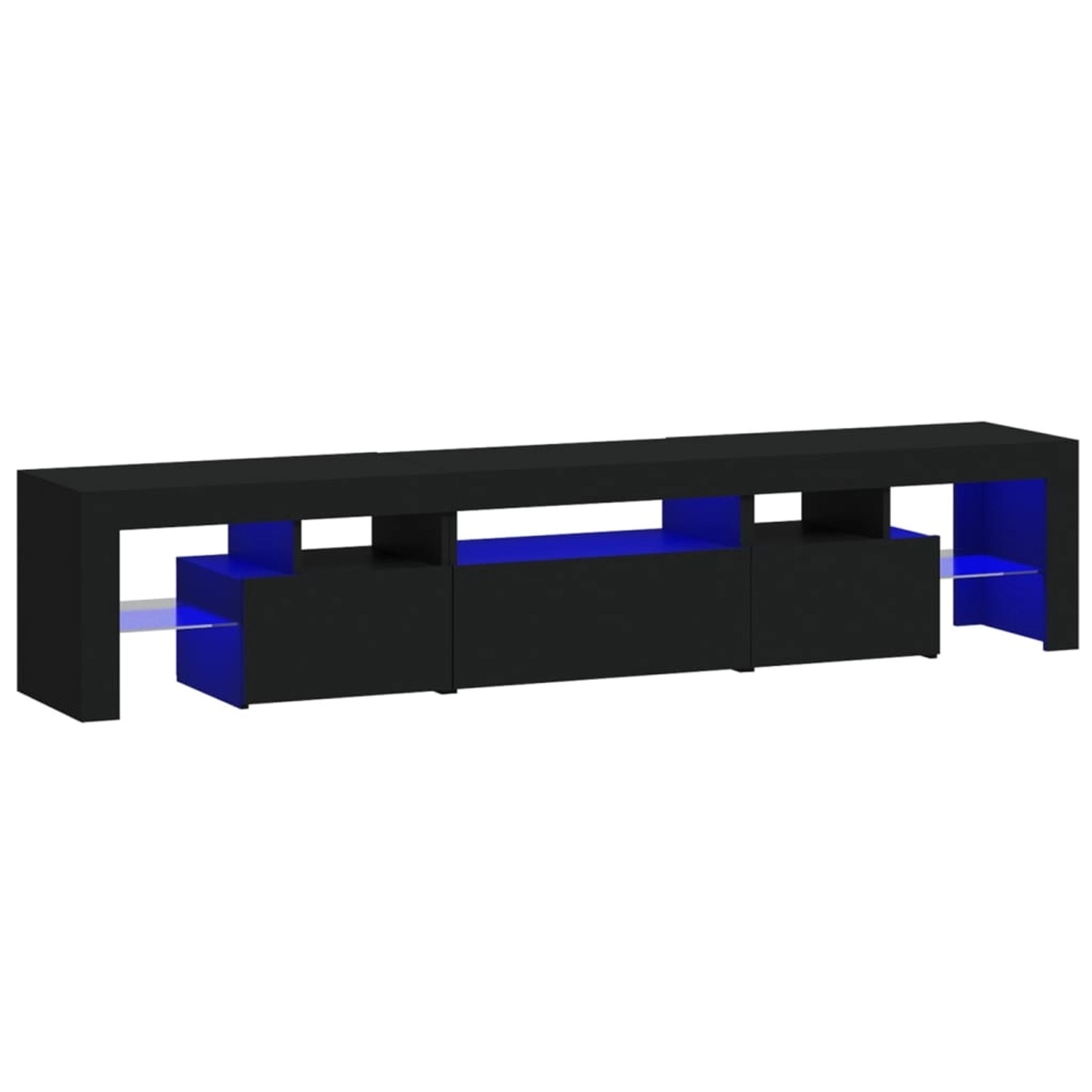 vidaXL TV-Schrank mit LED-Leuchten Schwarz 200x36,5x40 cm günstig online kaufen