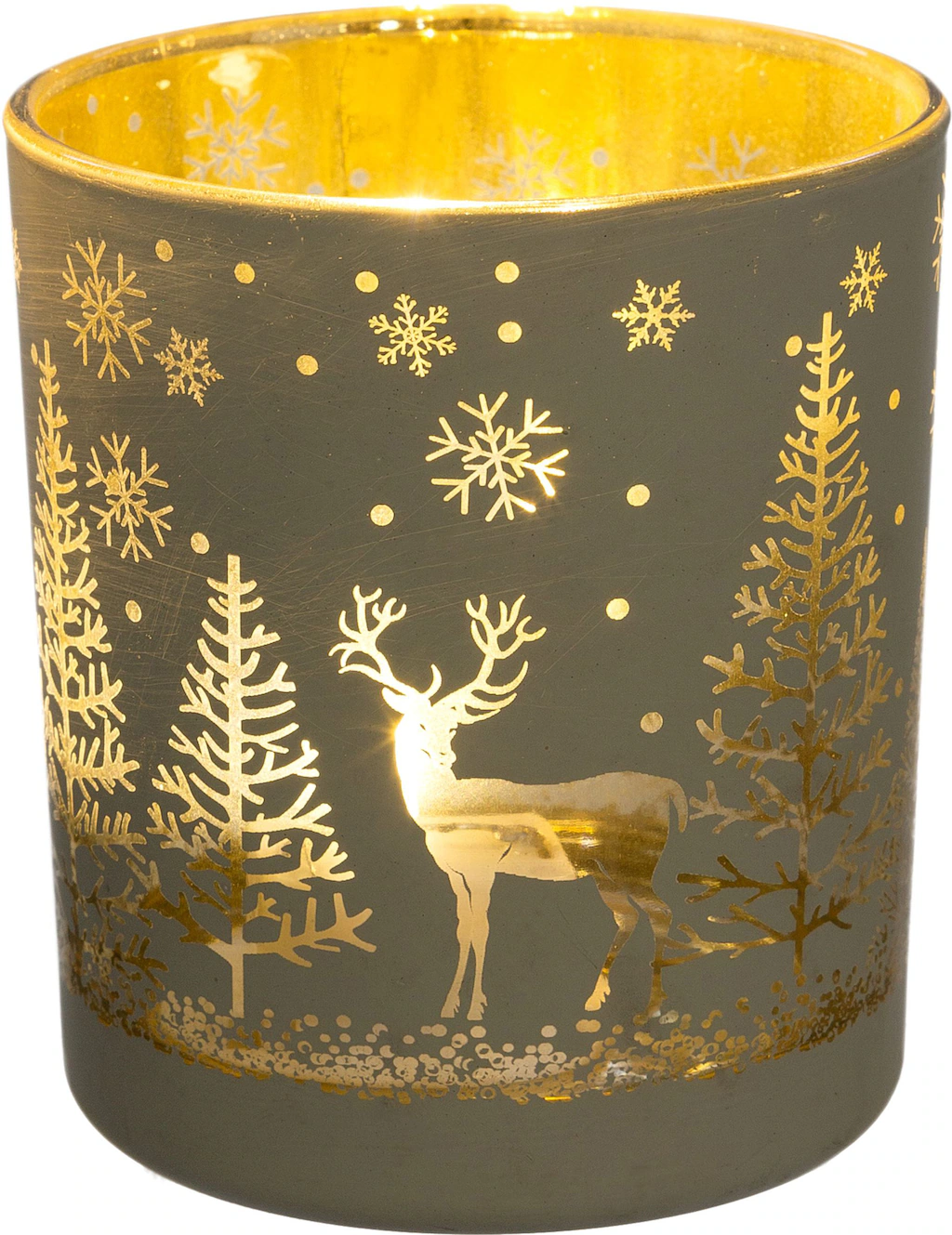 Creativ deco Teelichthalter "Weihnachtsdeko", (4 St.), mit goldfarbener Inn günstig online kaufen