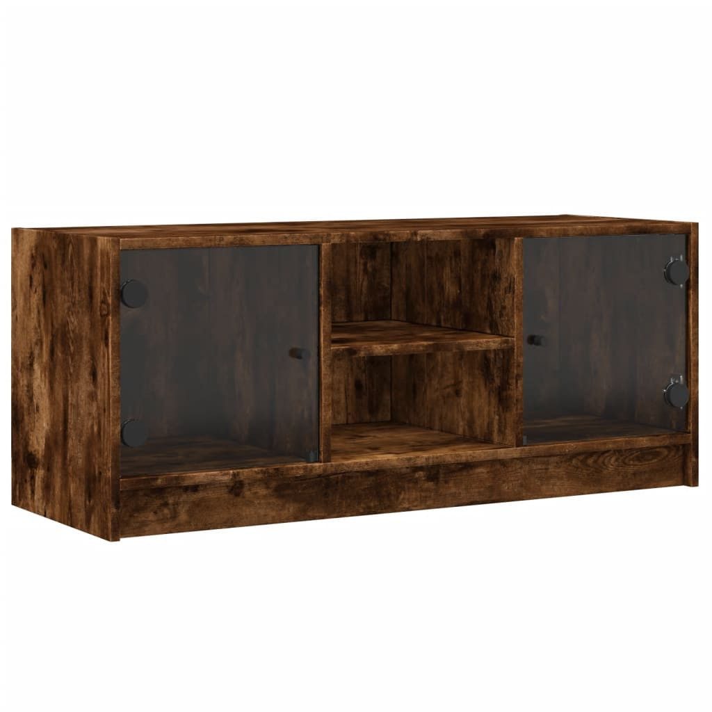 vidaXL TV-Schrank TV-Schrank mit Glastüren Räuchereiche günstig online kaufen