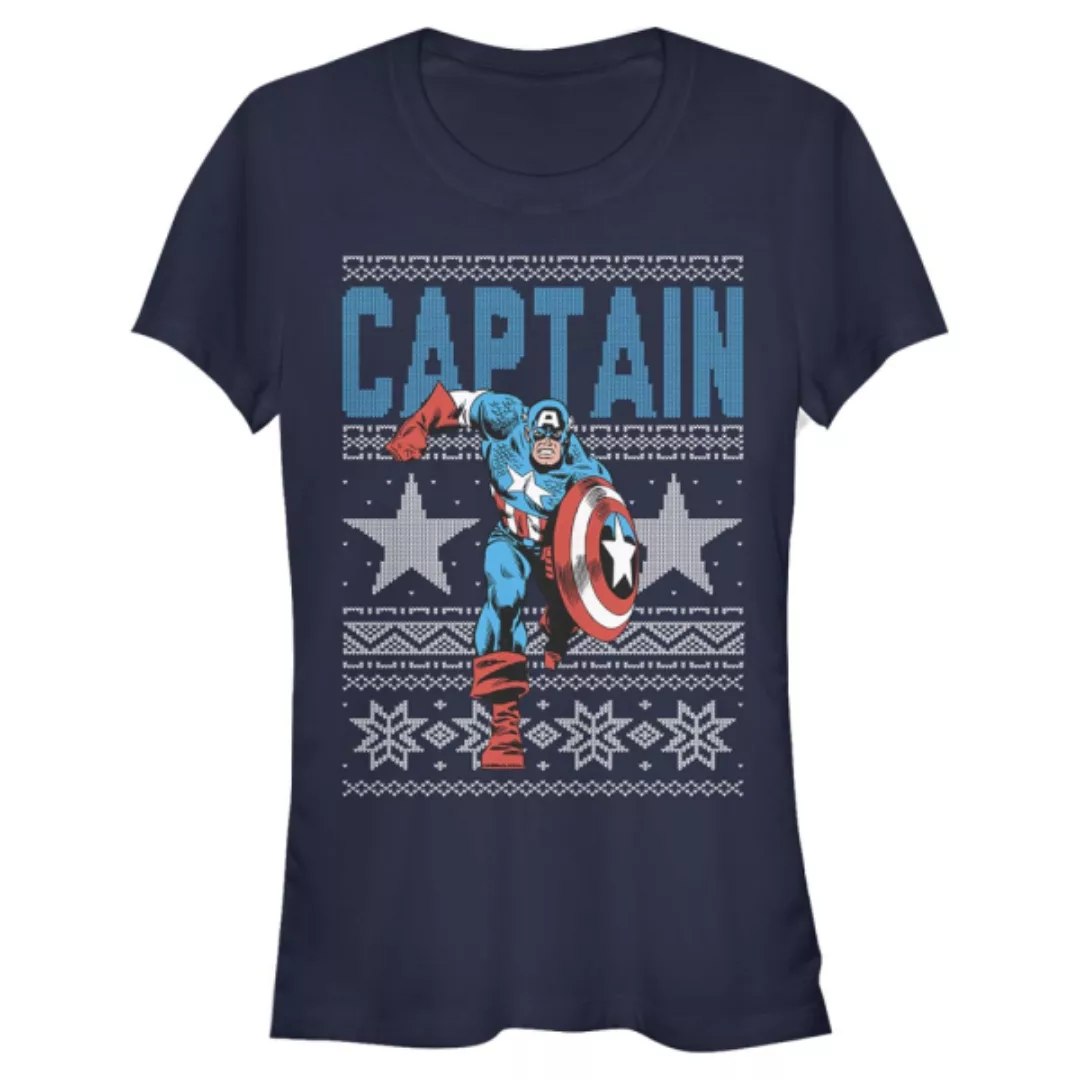 Marvel - Avengers - Captain America Ugly Captain - Weihnachten - Frauen T-S günstig online kaufen