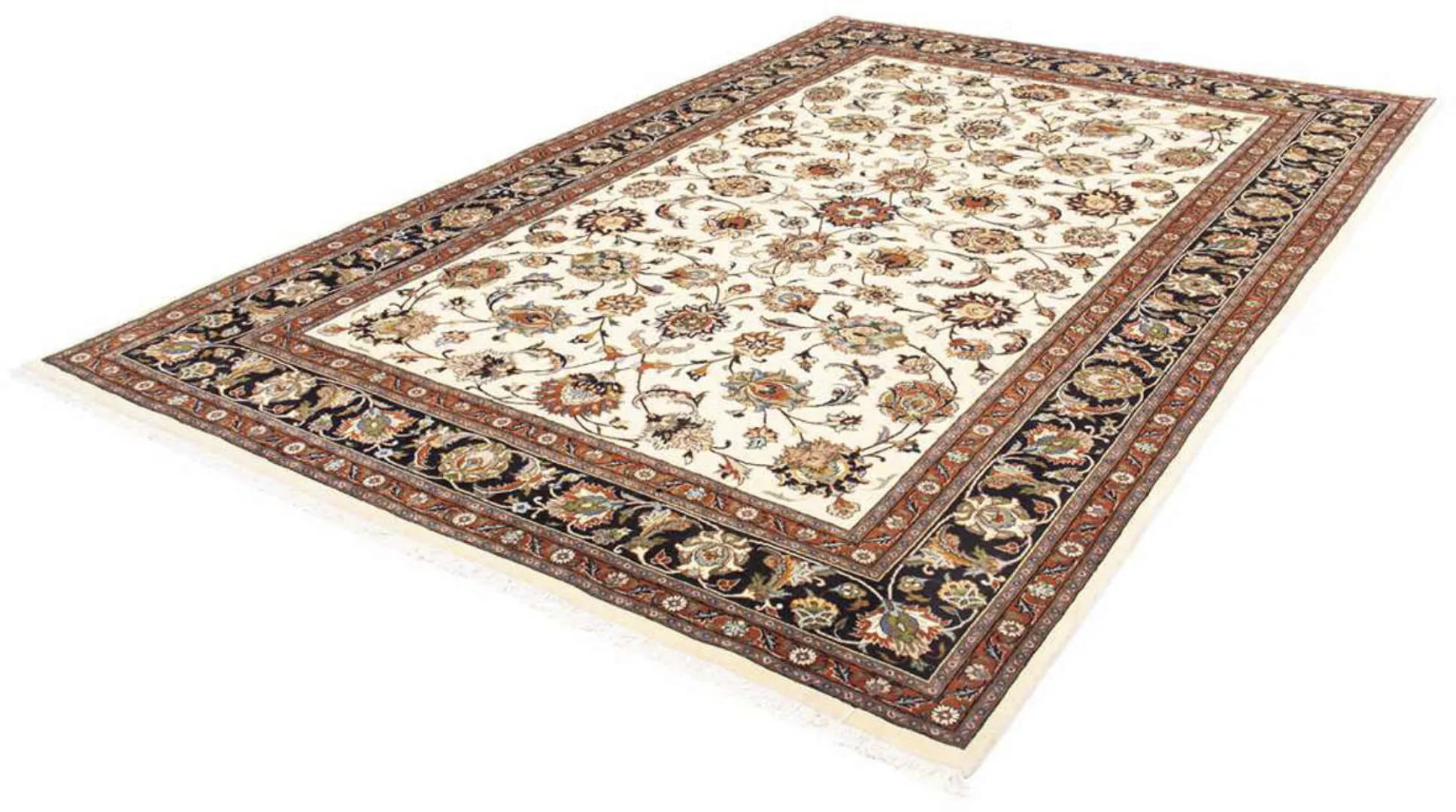 morgenland Wollteppich »Kaschmar Blumenmuster Beige 293 x 199 cm«, rechteck günstig online kaufen