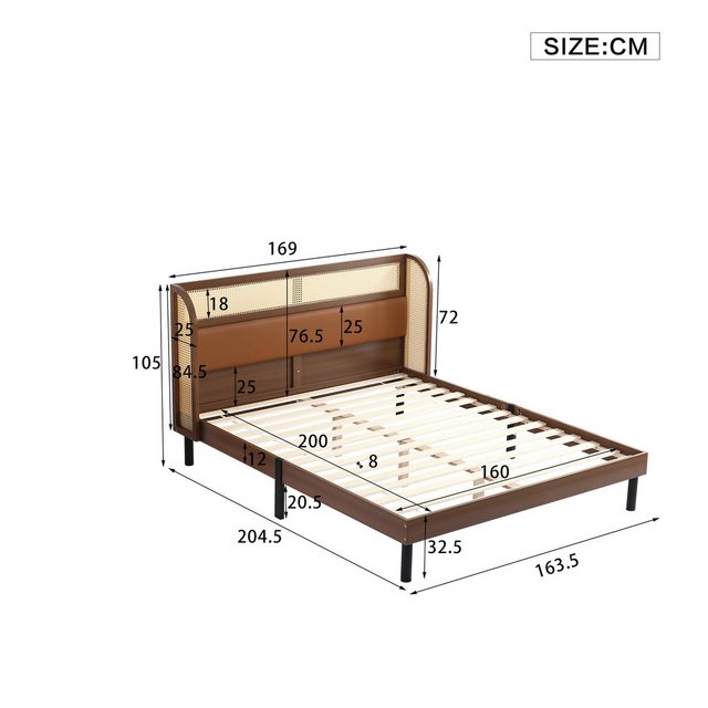 RIYO Polsterbett Mit Kopfteil Doppelbett Geeignet für Schlafzimmer und Gäst günstig online kaufen