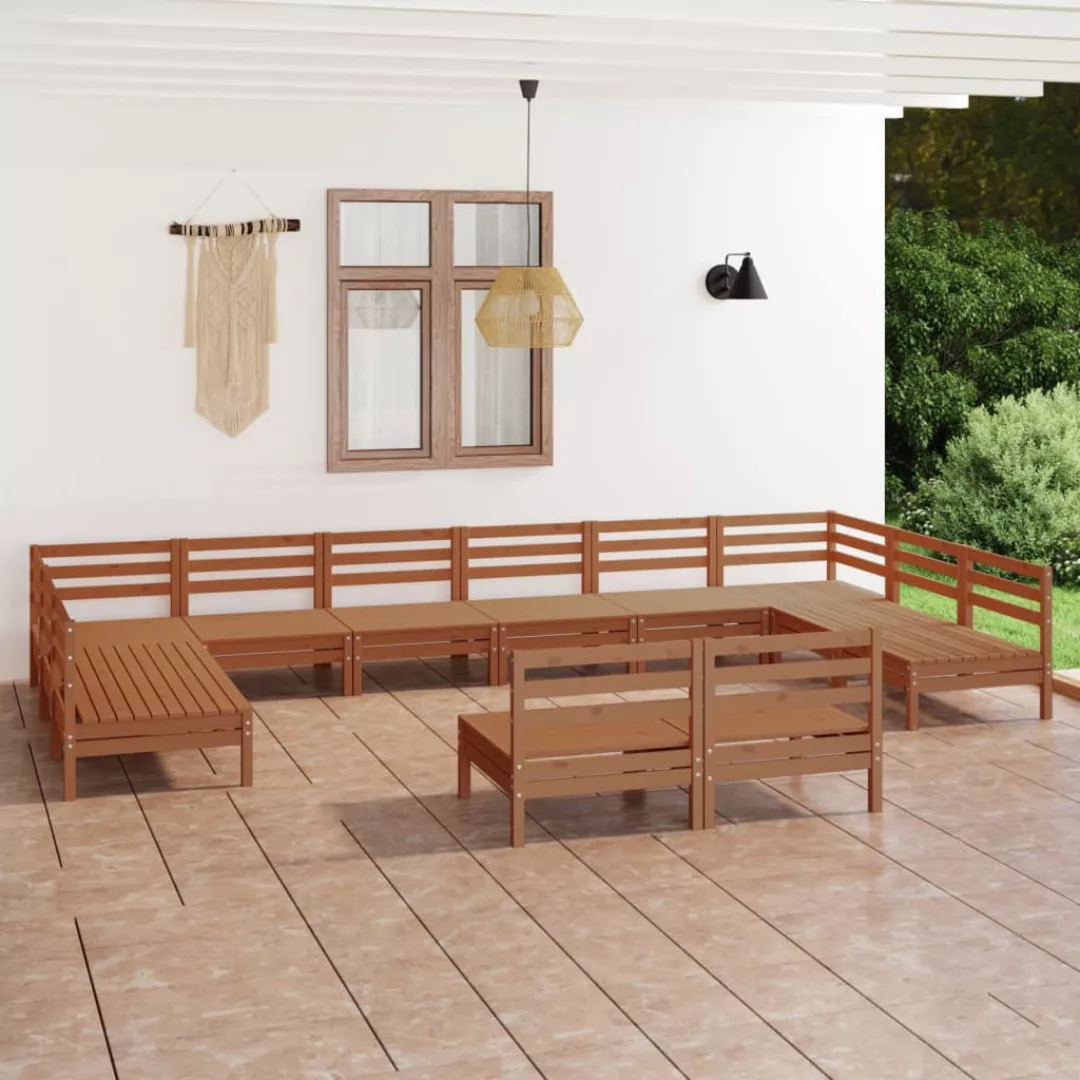 12-tlg. Garten-lounge-set Honigbraun Massivholz Kiefer günstig online kaufen