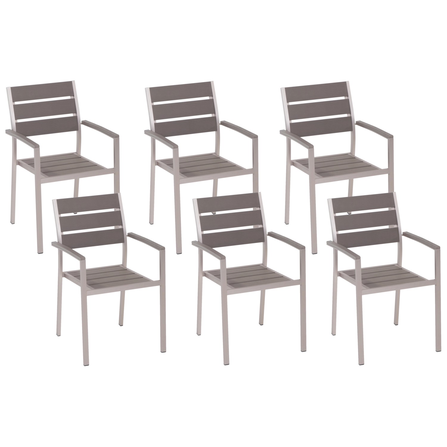 Beliani Gartenstuhl Grau Silber 57x54x88 günstig online kaufen
