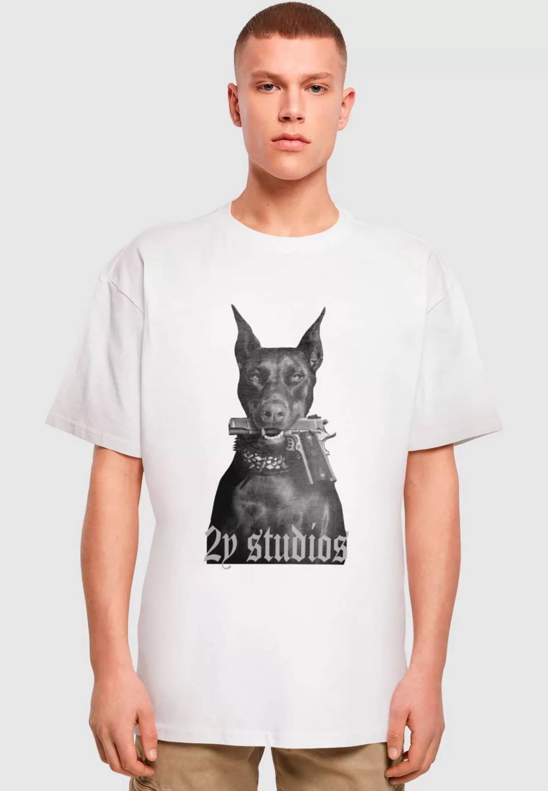 2Y Studios T-Shirt "2Y Studios Herren Doberman Oversize Tee", (1 tlg.) günstig online kaufen