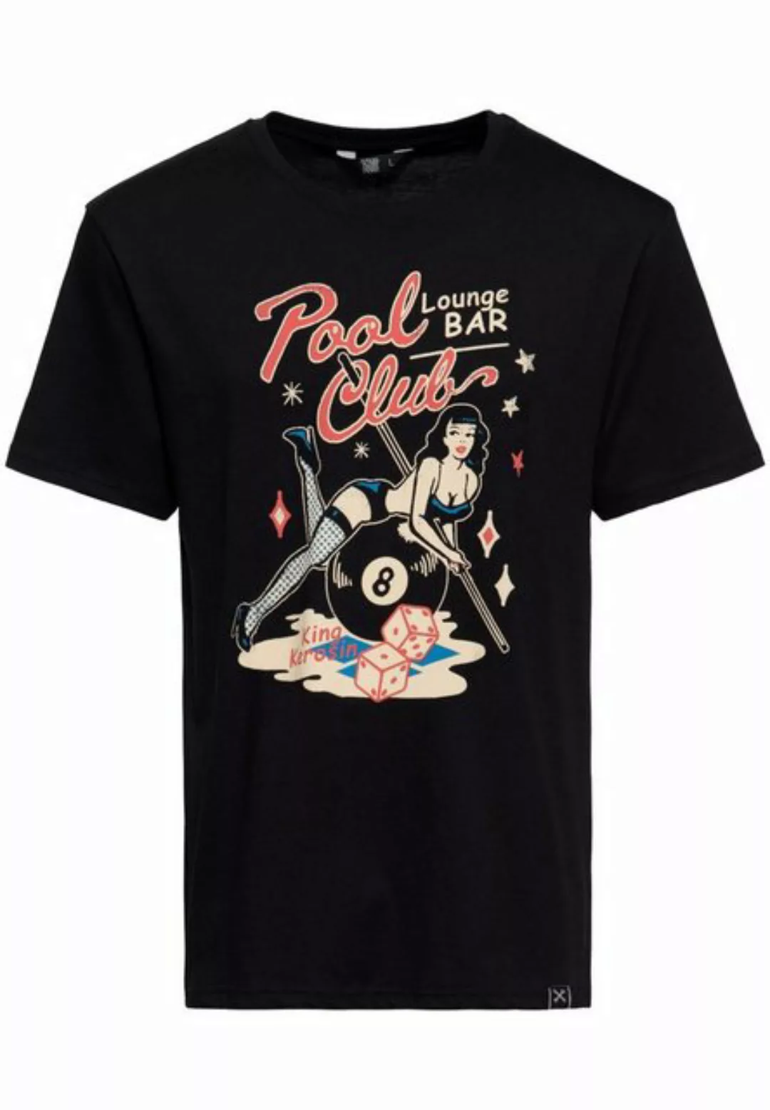 KingKerosin Print-Shirt Pool Club mit Pin-Up Artwork günstig online kaufen