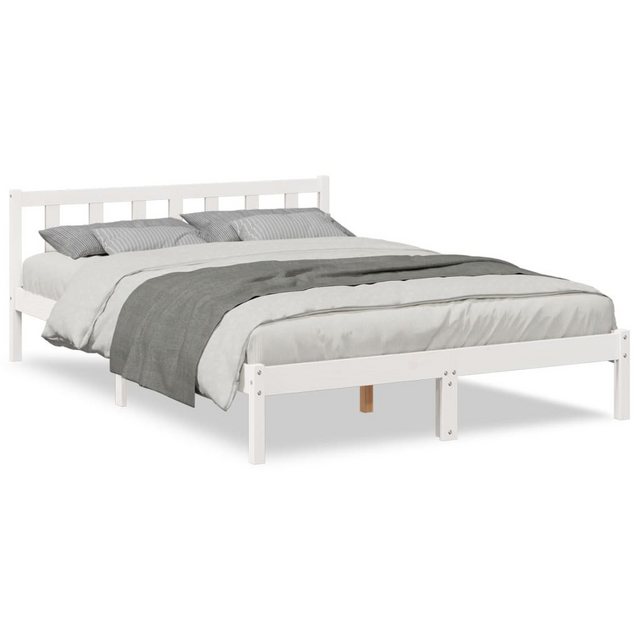 vidaXL Bett, Massivholzbett Extra Lang ohne Matratze Weiß 160x220 Kieferhol günstig online kaufen