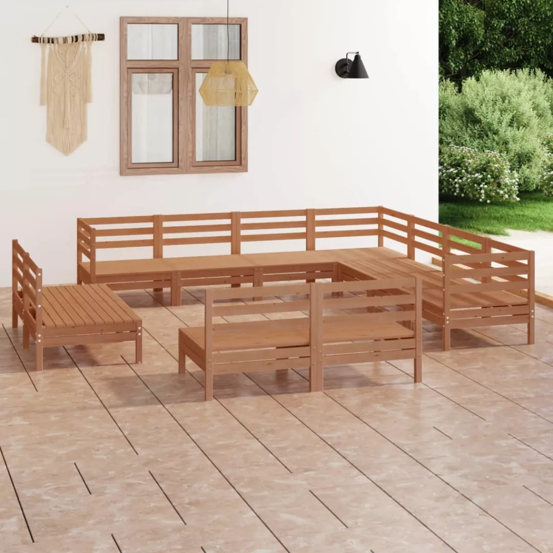 11-tlg. Garten-lounge-set Massivholz Kiefer Honigbraun günstig online kaufen