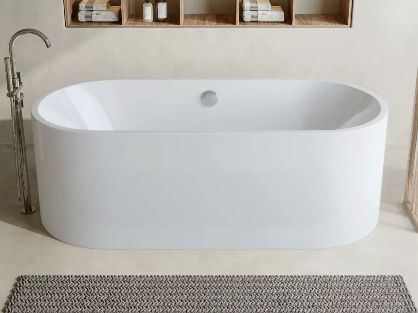 Freistehende Badewanne - 221 L - 170 x 75 x 58 cm - Weiß - KATOUCHA günstig online kaufen