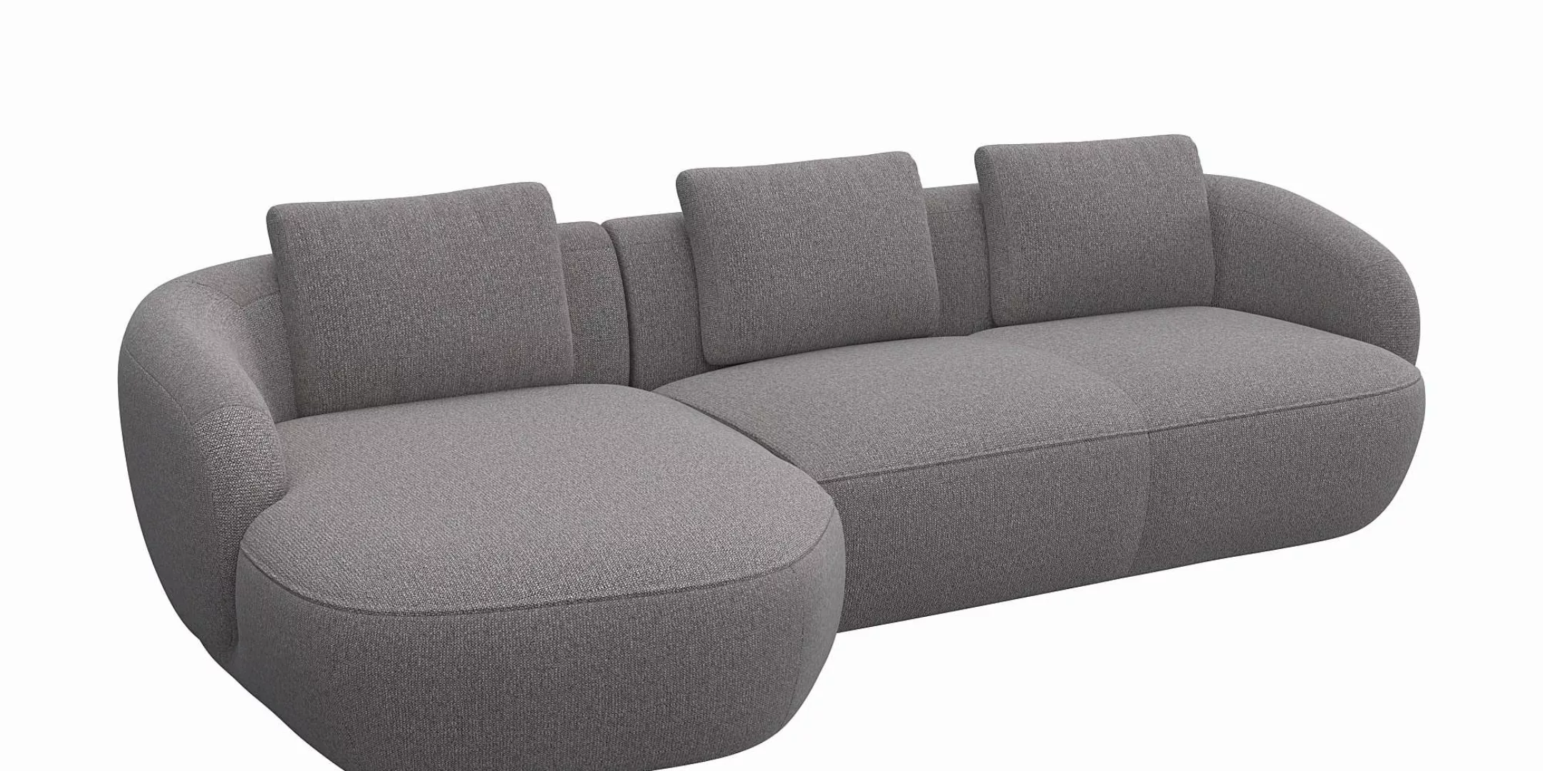 FLEXLUX Wohnlandschaft »Torino, rund, L-Form, Sofa-Ecke mit Recamiere, Long günstig online kaufen